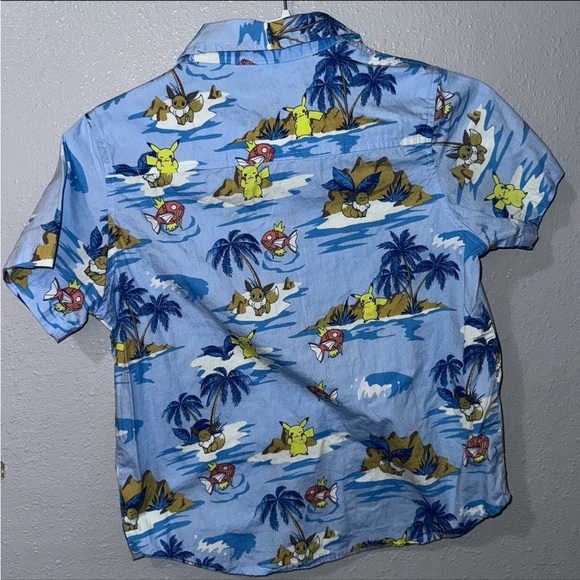Pokemon Boys Aloha Vacay Short Sleeve Button-Up Shirt | Size Medium - Picture 4 of 11